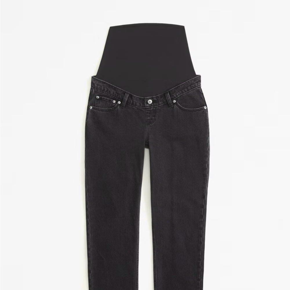 Abercrombie & Fitch Black Maternity Jeans “The 90’s Straight” Size 33/16 Long